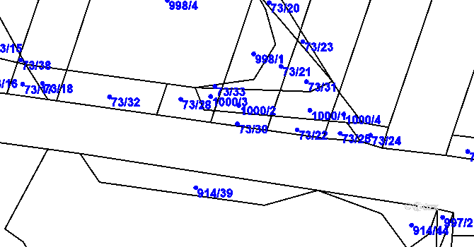 Parcela st. 73/30 v KÚ Vražkov, Katastrální mapa