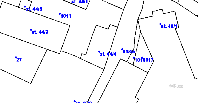 Parcela st. 44/4 v KÚ Vražkov, Katastrální mapa