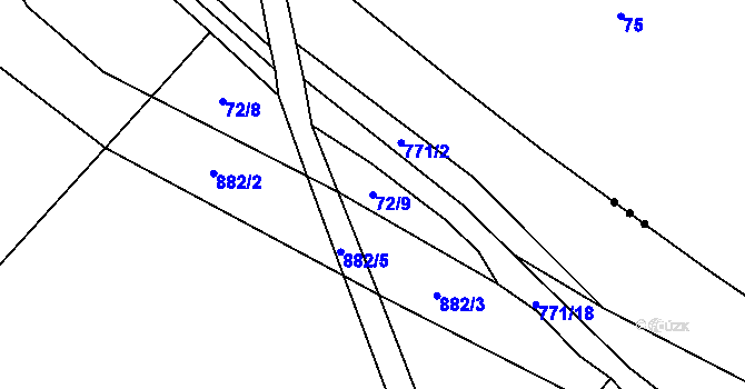 Parcela st. 72/9 v KÚ Vražkov, Katastrální mapa