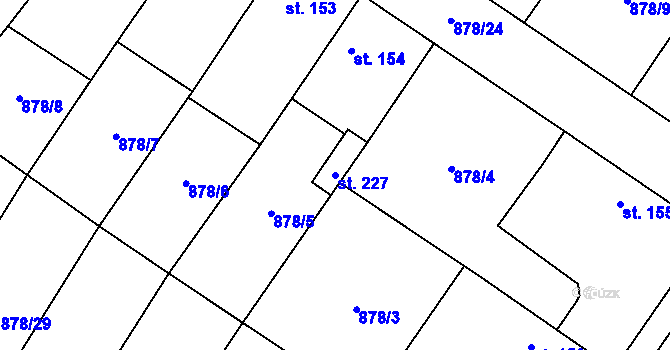 Parcela st. 227 v KÚ Vražkov, Katastrální mapa