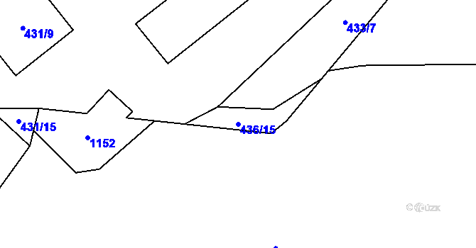 Parcela st. 436/15 v KÚ Vrážné, Katastrální mapa