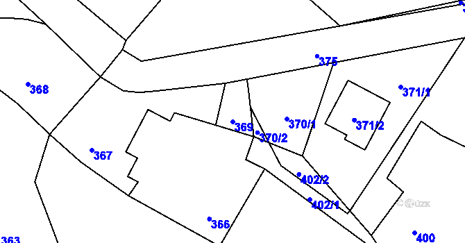 Parcela st. 369 v KÚ Vražné u Oder, Katastrální mapa