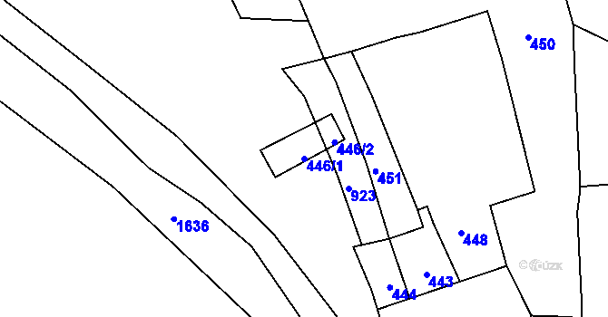 Parcela st. 446/1 v KÚ Vražné u Oder, Katastrální mapa