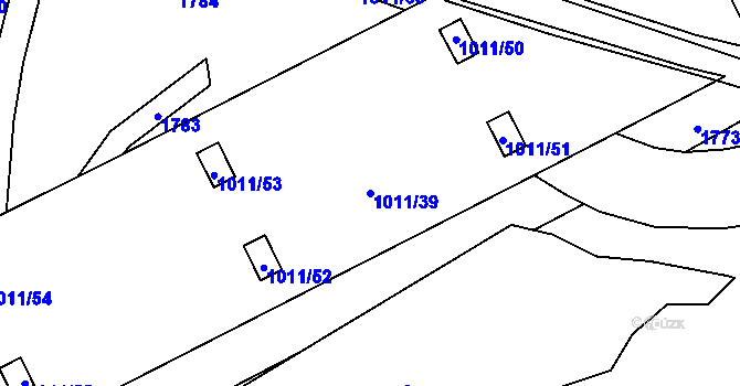 Parcela st. 1011/39 v KÚ Vražné u Oder, Katastrální mapa
