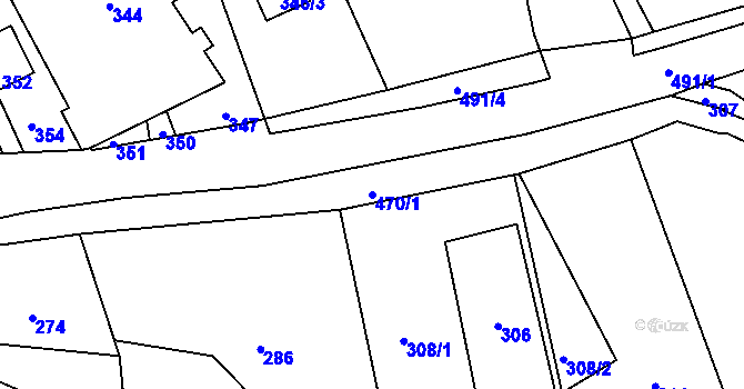 Parcela st. 470/1 v KÚ Hynčice u Vražného, Katastrální mapa