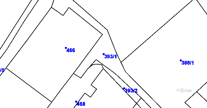 Parcela st. 393/1 v KÚ Hynčice u Vražného, Katastrální mapa
