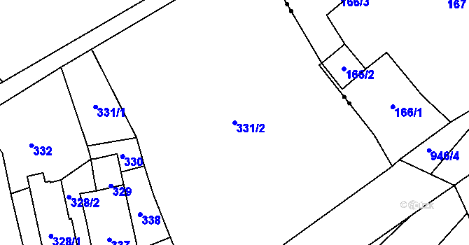 Parcela st. 331/2 v KÚ Hynčice u Vražného, Katastrální mapa