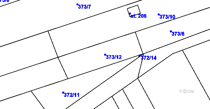 Parcela st. 373/12 v KÚ Dubany na Hané, Katastrální mapa