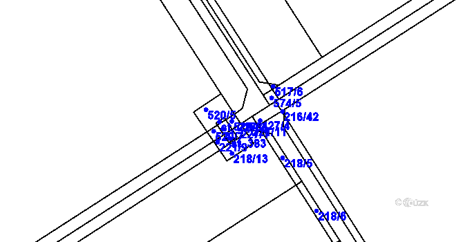 Parcela st. 520/6 v KÚ Dubany na Hané, Katastrální mapa