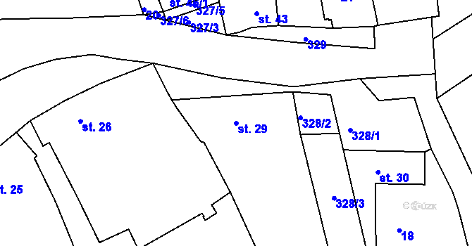 Parcela st. 29 v KÚ Štětovice, Katastrální mapa
