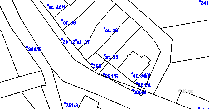 Parcela st. 35 v KÚ Štětovice, Katastrální mapa