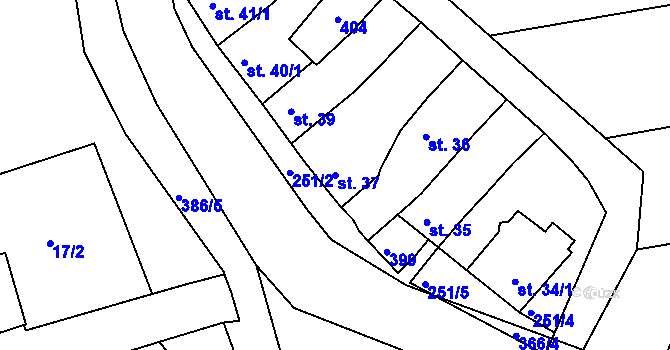 Parcela st. 37 v KÚ Štětovice, Katastrální mapa