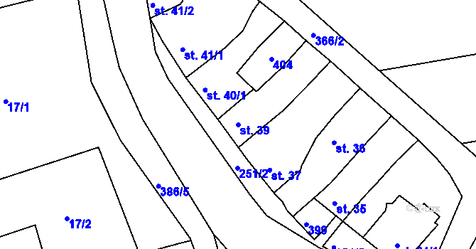 Parcela st. 39 v KÚ Štětovice, Katastrální mapa