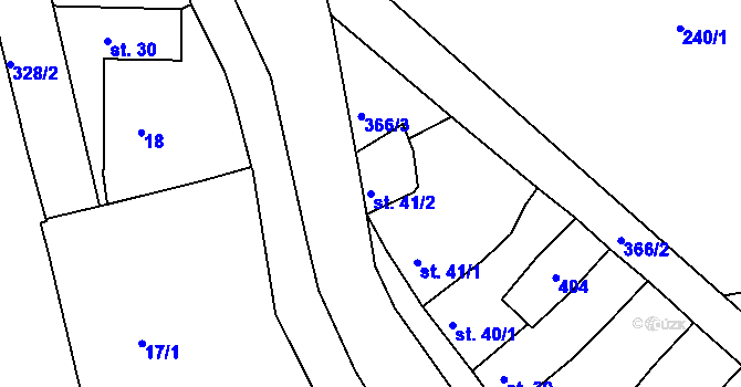 Parcela st. 41/2 v KÚ Štětovice, Katastrální mapa