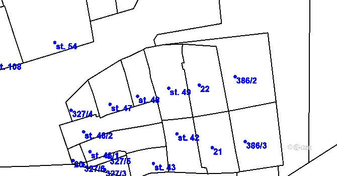 Parcela st. 49 v KÚ Štětovice, Katastrální mapa