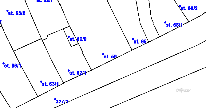 Parcela st. 59 v KÚ Štětovice, Katastrální mapa