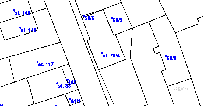 Parcela st. 79/4 v KÚ Štětovice, Katastrální mapa
