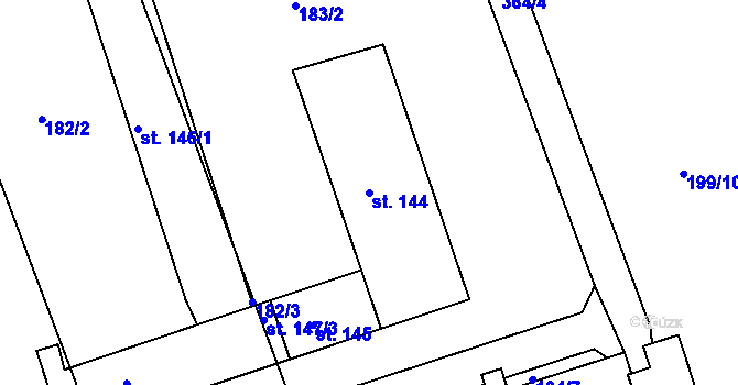 Parcela st. 144 v KÚ Štětovice, Katastrální mapa