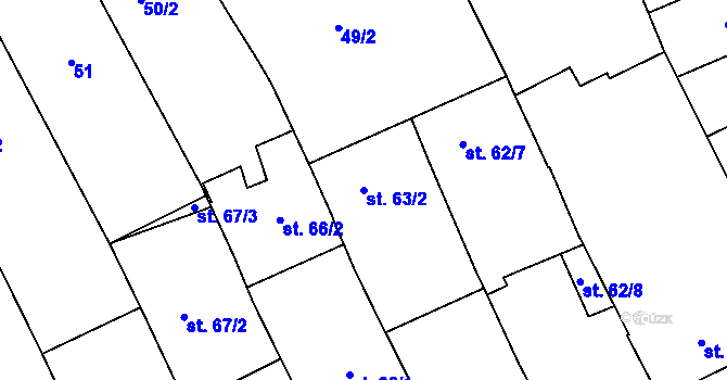 Parcela st. 63/2 v KÚ Štětovice, Katastrální mapa