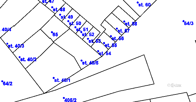 Parcela st. 54 v KÚ Vrbátky, Katastrální mapa