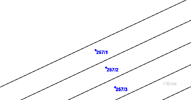 Parcela st. 257/1 v KÚ Vrbátky, Katastrální mapa