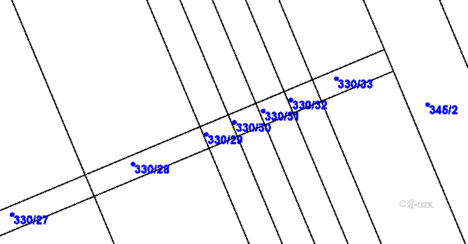 Parcela st. 330/30 v KÚ Vrbátky, Katastrální mapa