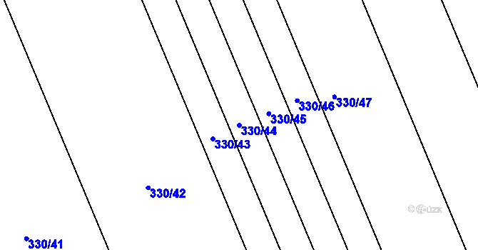 Parcela st. 330/44 v KÚ Vrbátky, Katastrální mapa