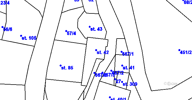 Parcela st. 42 v KÚ Vrbatův Kostelec, Katastrální mapa