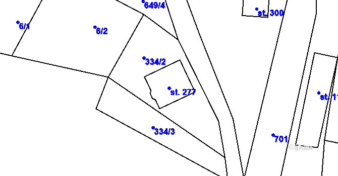Parcela st. 277 v KÚ Vrbatův Kostelec, Katastrální mapa