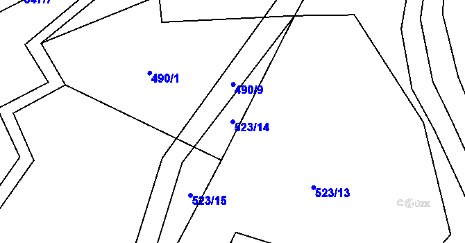Parcela st. 523/14 v KÚ Vrbatův Kostelec, Katastrální mapa