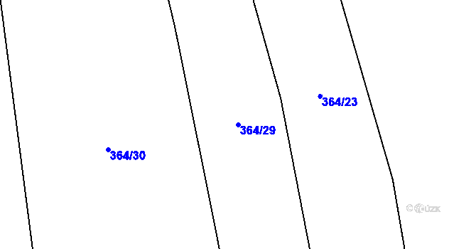 Parcela st. 364/29 v KÚ Vrbčany, Katastrální mapa