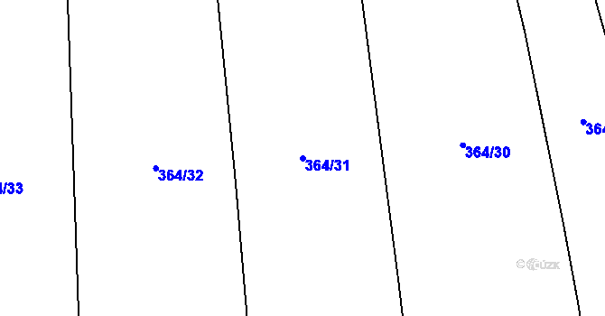 Parcela st. 364/31 v KÚ Vrbčany, Katastrální mapa