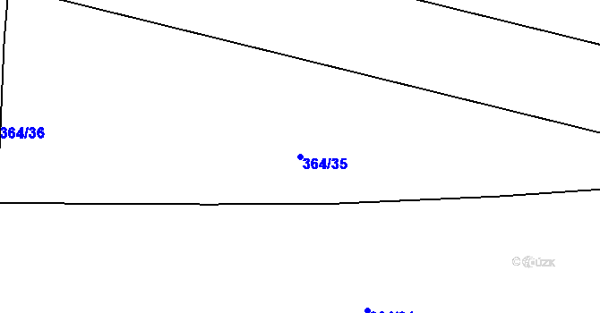 Parcela st. 364/35 v KÚ Vrbčany, Katastrální mapa