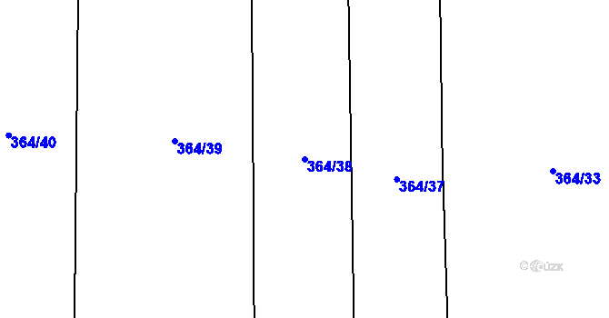 Parcela st. 364/38 v KÚ Vrbčany, Katastrální mapa
