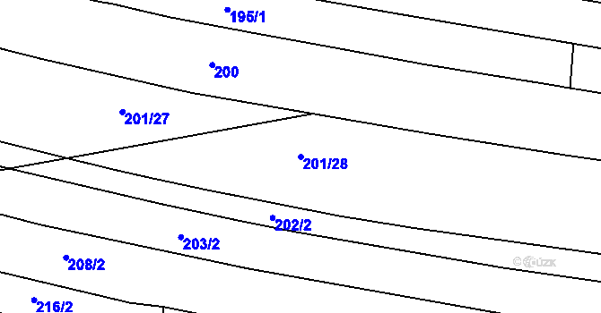 Parcela st. 201/28 v KÚ Vrbčany, Katastrální mapa