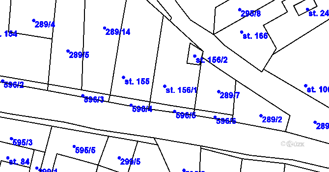 Parcela st. 156/1 v KÚ Vrbčany, Katastrální mapa
