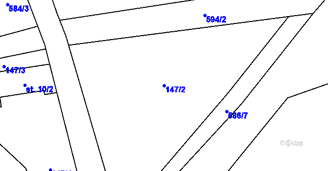 Parcela st. 147/2 v KÚ Skřipová, Katastrální mapa