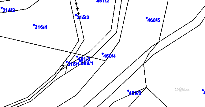 Parcela st. 460/4 v KÚ Skřipová, Katastrální mapa