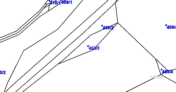 Parcela st. 453/3 v KÚ Skřipová, Katastrální mapa