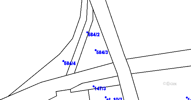 Parcela st. 584/3 v KÚ Skřipová, Katastrální mapa