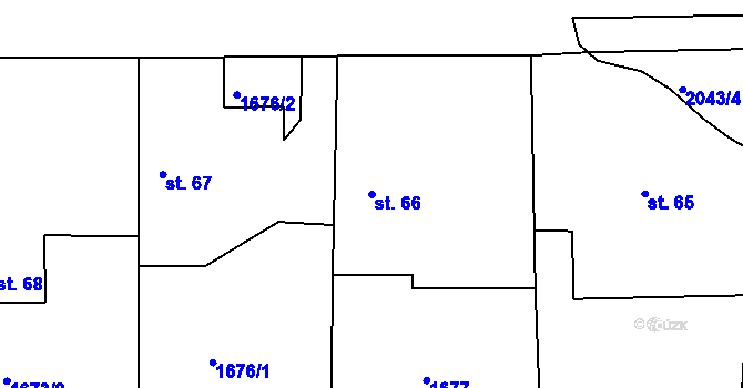 Parcela st. 66 v KÚ Vrbice u Valče, Katastrální mapa