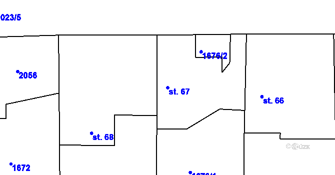 Parcela st. 67 v KÚ Vrbice u Valče, Katastrální mapa