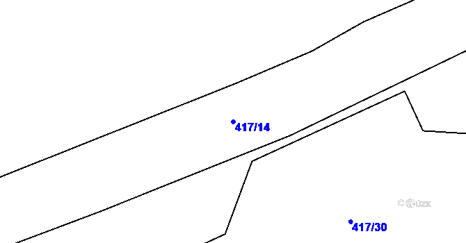 Parcela st. 417/14 v KÚ Vrbice u Valče, Katastrální mapa