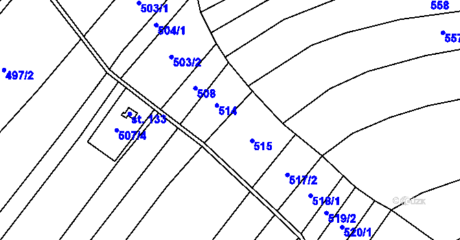 Parcela st. 503 v KÚ Vetlá, Katastrální mapa