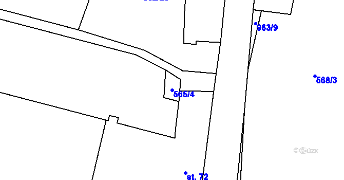 Parcela st. 565/4 v KÚ Vetlá, Katastrální mapa