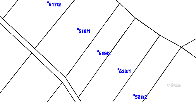 Parcela st. 519/2 v KÚ Vetlá, Katastrální mapa