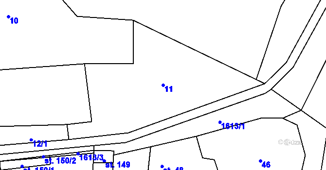 Parcela st. 11 v KÚ Vrbice u Roudnice nad Labem, Katastrální mapa
