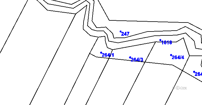 Parcela st. 264/1 v KÚ Vrbice u Roudnice nad Labem, Katastrální mapa