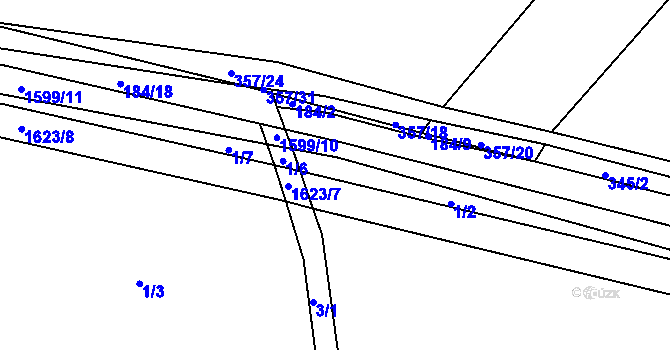 Parcela st. 1/4 v KÚ Vrbice u Roudnice nad Labem, Katastrální mapa
