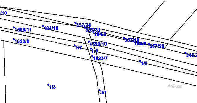 Parcela st. 1/5 v KÚ Vrbice u Roudnice nad Labem, Katastrální mapa
